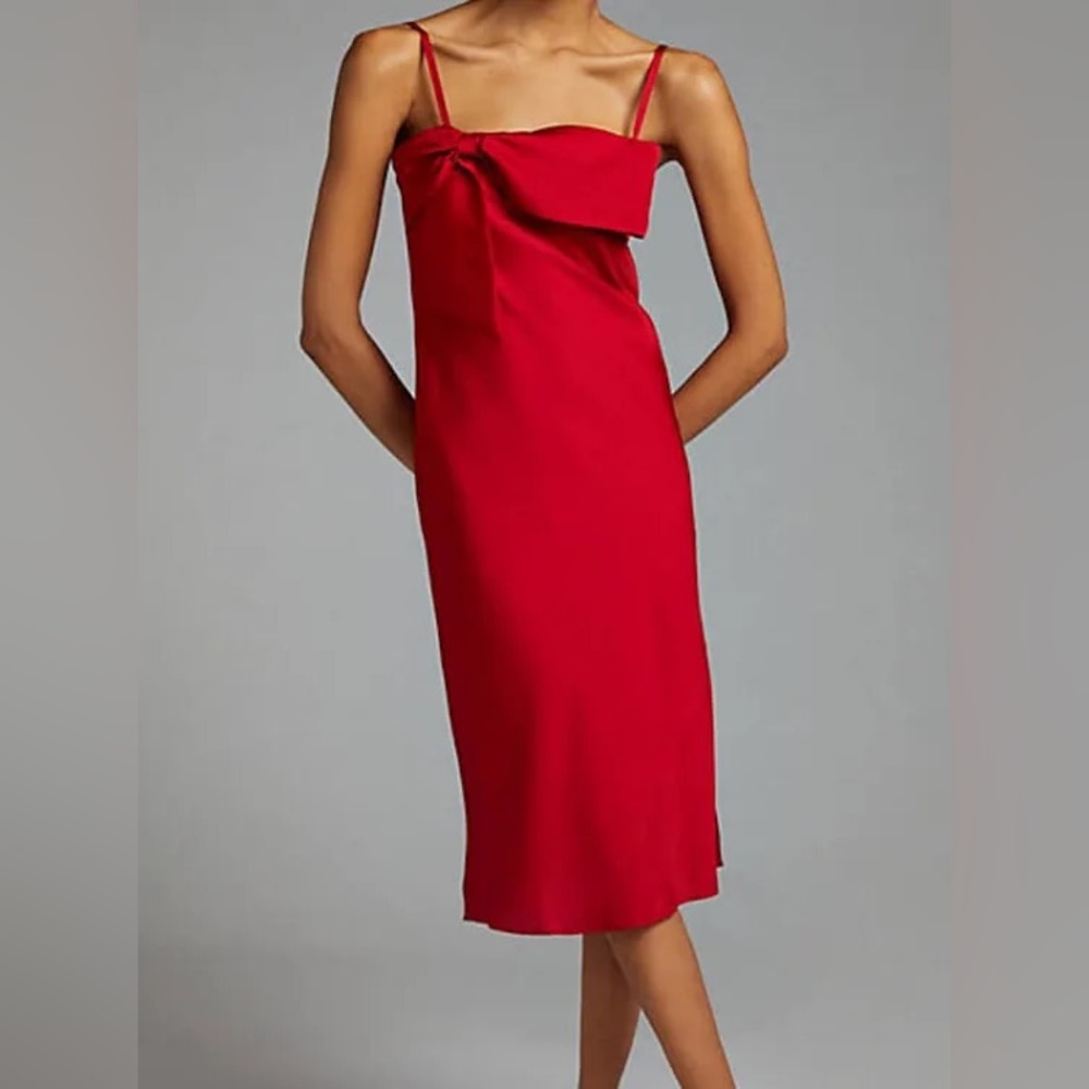 Anthropologie Hutch Red Holiday Party Midi Dress with tags never been worn